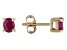 Red Ruby 10k Yellow Gold Children's Stud Earrings 0.40ctw
