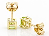 Green Manchurian Peridot(TM) 10k Yellow Gold Children's Stud Earrings 0.32ctw