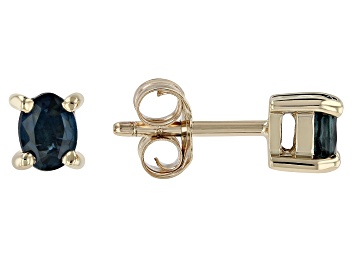 Picture of Blue Sapphire 10k Yellow Gold Children's Stud Earrings 0.34ctw