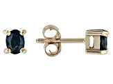 Blue Sapphire 10k Yellow Gold Children's Stud Earrings 0.34ctw