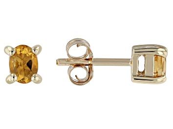 Picture of Yellow Citrine 10k Yellow Gold Children's Stud Earrings 0.34ctw