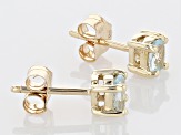 Sky Blue Topaz 10k Yellow Gold Children's Stud Earrings 0.36ctw