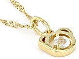 White Topaz 18k Yellow Gold Over Sterling Silver Teddy Bear Pendant With Chain .26ct