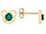 Green Lab Emerald 18k Yellow Gold Over Silver Childrens Teddy Bear Stud Earrings 0.37ctw