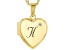 White Zircon 18k Yellow Gold Over Silver "H" Initial Childrens Heart Locket Pendant With Chain