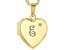 White Zircon 18k Yellow Gold Over Silver "E" Initial Childrens Heart Locket Pendant With Chain