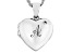 White Zircon Rhodium Over Silver "A" Initial Children's Heart Locket Pendant With Chain 0.02ctw