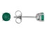 Green Emerald Rhodium Over 10k White Gold Children's Stud Earring 0.43ctw