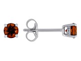 Orange Madeira Citrine Rhodium Over 10k White Gold Childrens Stud Earring 0.43ctw