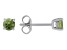 Green Peridot Rhodium Over 10k White Gold Childrens Stud Earring 0.51ctw