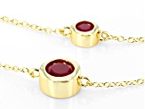 Red Lab Created Ruby 18k Yellow Gold Over Silver Mother and Daughter Bracelet 1.12ctw