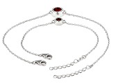 Red Lab Created Ruby Rhodium Over Sterling Silver Mother and Daughter Bracelet Set 1.12ctw