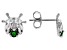 Emerald Rhodium Over 10k White Gold Ladybug Childrens Stud Earrings 0.12ctw