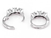 Red Mahaleo® Ruby Rhodium Over 10k White Gold 3-Stone Childrens Hoop Earrings 1.11ctw