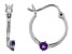 Purple Amethyst Rhodium Over 10k White Gold Childrens Earrings 0.07ctw