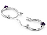 Purple Amethyst Rhodium Over 10k White Gold Childrens Earrings 0.07ctw