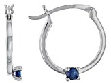 London Blue Topaz Rhodium Over 10k White Gold Childrens Earrings