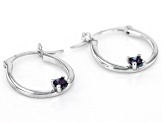 London Blue Topaz Rhodium Over 10k White Gold Childrens Earrings