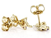 Multicolor Multi Gemstone 18k Yellow Gold Over Sterling Silver Childrens Ballerina Earrings 0.19ctw