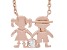 White Lab Created Sapphire 18k Rose Gold Over Sterling Silver Children's Necklace .03ct