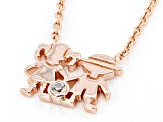 White Lab Created Sapphire 18k Rose Gold Over Sterling Silver Children's Necklace .03ct