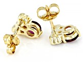 Purple Rhodolite 10k Yellow Gold Children's Earrings 0.70ctw