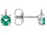 Green Lab Created Emerald Rhodium Over Sterling Silver Children's Unicorn Stud Earrings .37ctw