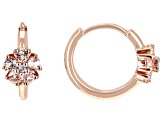 White Topaz And White Zircon 10k Rose Gold Earrings 0.35ctw