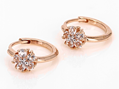 White Topaz And White Zircon 10k Rose Gold Earrings 0.35ctw