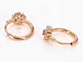 White Topaz And White Zircon 10k Rose Gold Earrings 0.35ctw