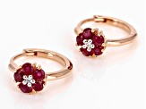 Red Mahaleo® Ruby And White Zircon 10k Rose Gold Earrings 0.51ctw