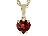 Red Garnet 18k Yellow Gold Over Sterling Silver Children's Pendant With Chain .81ct