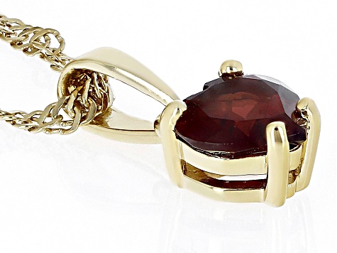 Red Garnet 18k Yellow Gold Over Sterling Silver Children's Pendant With Chain .81ct