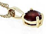 Red Garnet 18k Yellow Gold Over Sterling Silver Children's Pendant With Chain .81ct