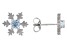 Sky Blue Topaz Rhodium Over Silver Childrens Snowflake Earrings .34ctw