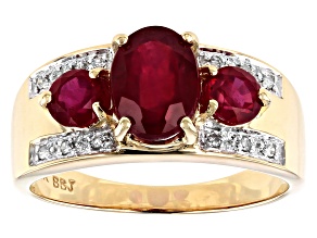 Mahaleo Ruby 10k Yellow Gold Ring 2.14ctw.