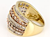 Champagne And White Diamond Ring 10k Yellow Gold 2.00ctw