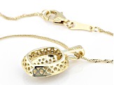 Natural Yellow And White Diamond 10k Yellow Gold Cluster Pendant With 18" Singapore Chain 0.35ctw