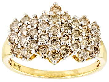 Picture of Diamond 10k Yellow Gold Cluster Ring 1.50ctw
