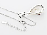 White Mother-Of-Pearl Sterling Silver Enhancer With Chain 0.09ctw
