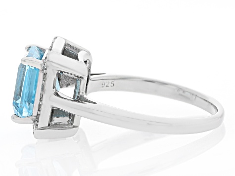 Sky Blue Topaz Rhodium Over Sterling Silver Ring 3.67ctw