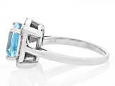 Sky Blue Topaz Rhodium Over Sterling Silver Ring 3.67ctw