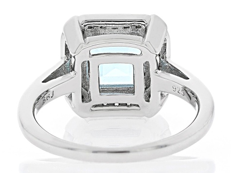 Sky Blue Topaz Rhodium Over Sterling Silver Ring 3.67ctw