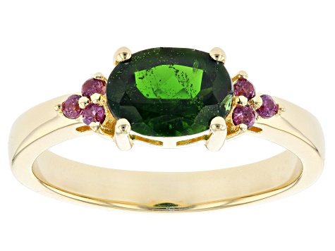 Chrome Diopside 18k Yellow Gold Over Sterling Silver Ring 1.16ctw