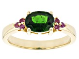 Chrome Diopside 18k Yellow Gold Over Sterling Silver Ring 1.16ctw