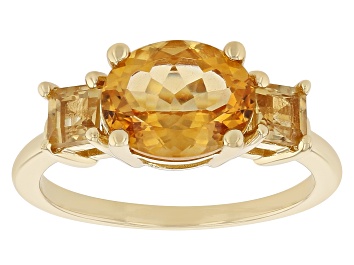 Picture of Yellow Citrine 18k Yellow Gold Over Sterling Silver Ring 2.43ctw