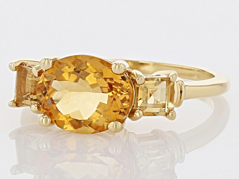 Yellow Citrine 18k Yellow Gold Over Sterling Silver Ring 2.43ctw
