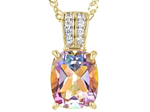Multicolor Northern Lights™ Quartz 18k Yellow Gold Over Sterling Silver Pendant With Chain 2.36ctw