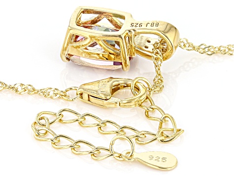 Multicolor Northern Lights™ Quartz 18k Yellow Gold Over Sterling Silver Pendant With Chain 2.36ctw