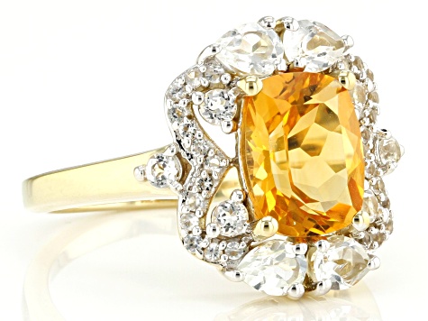 Yellow Citrine 18k Yellow Gold Over Sterling Silver Ring 2.37ctw